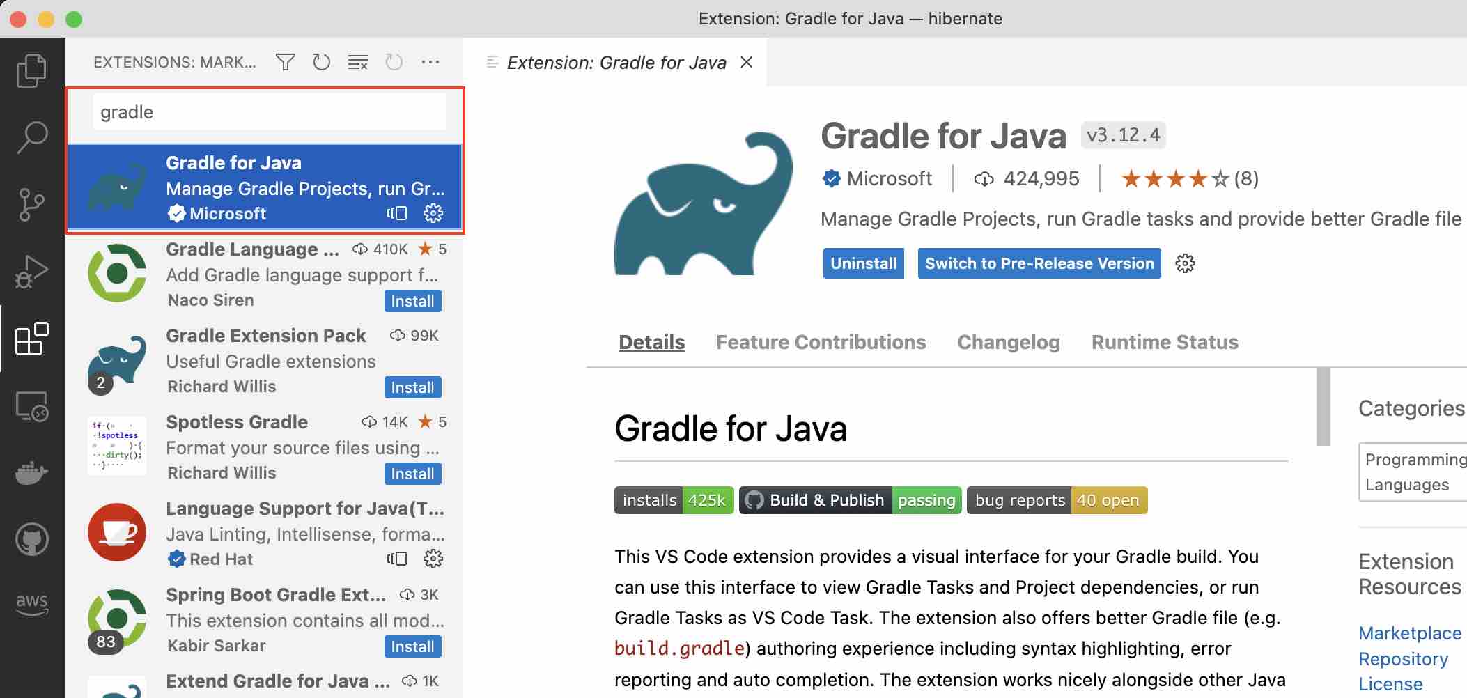 Install Gradle on VS Code for Java Projects